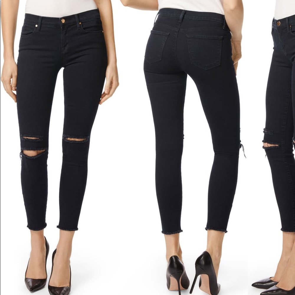 J brand 8227 destroyed crop skinny ankle jeans